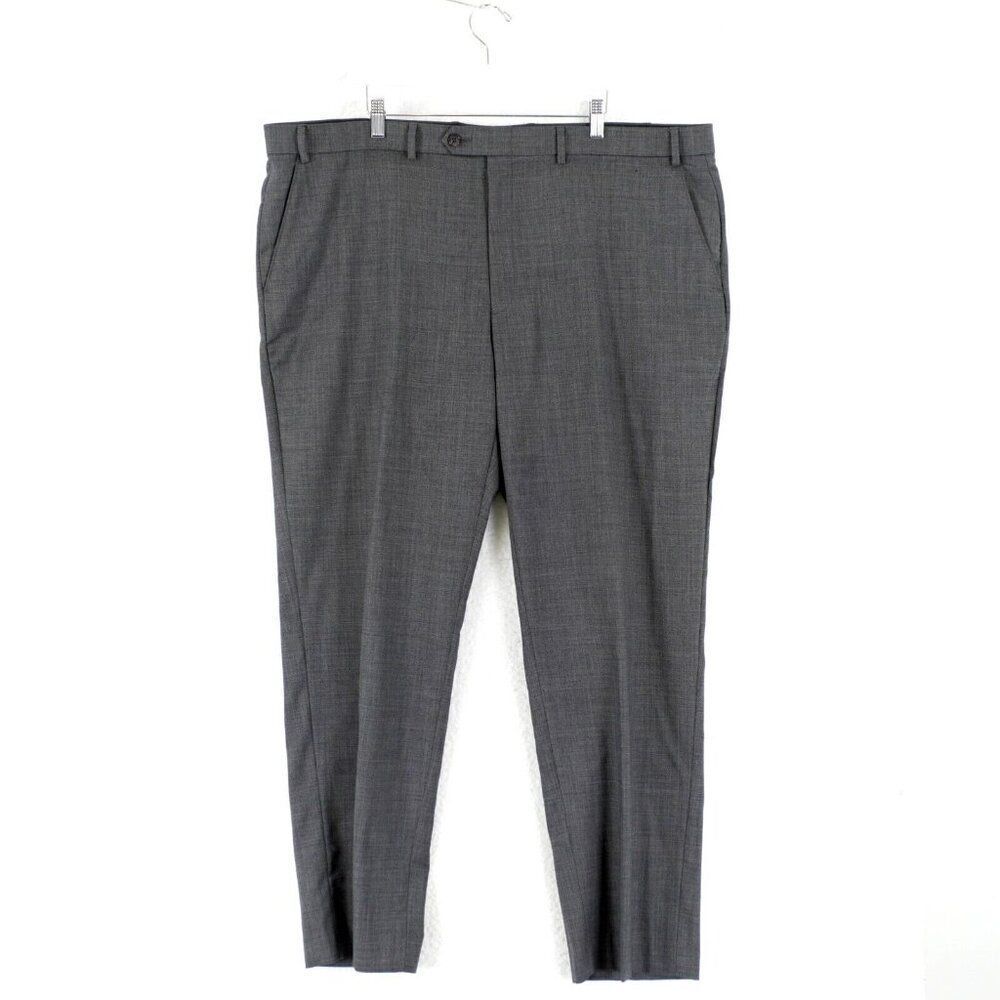 DAMAGED Lauren Ralph Lauren Gray Blue Shakskin Wool Flat Front Dress Pants 45/30